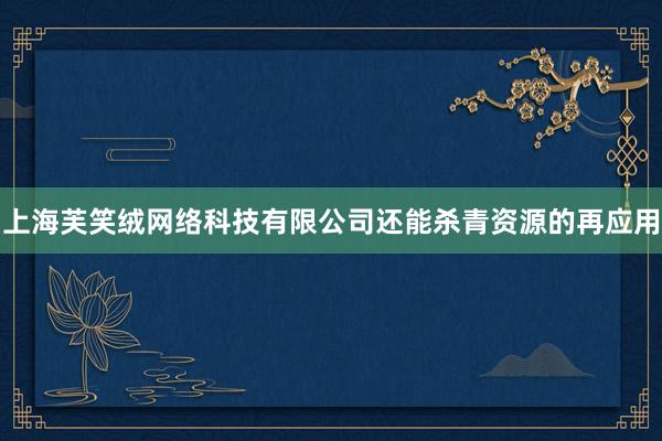 上海芙笑绒网络科技有限公司还能杀青资源的再应用